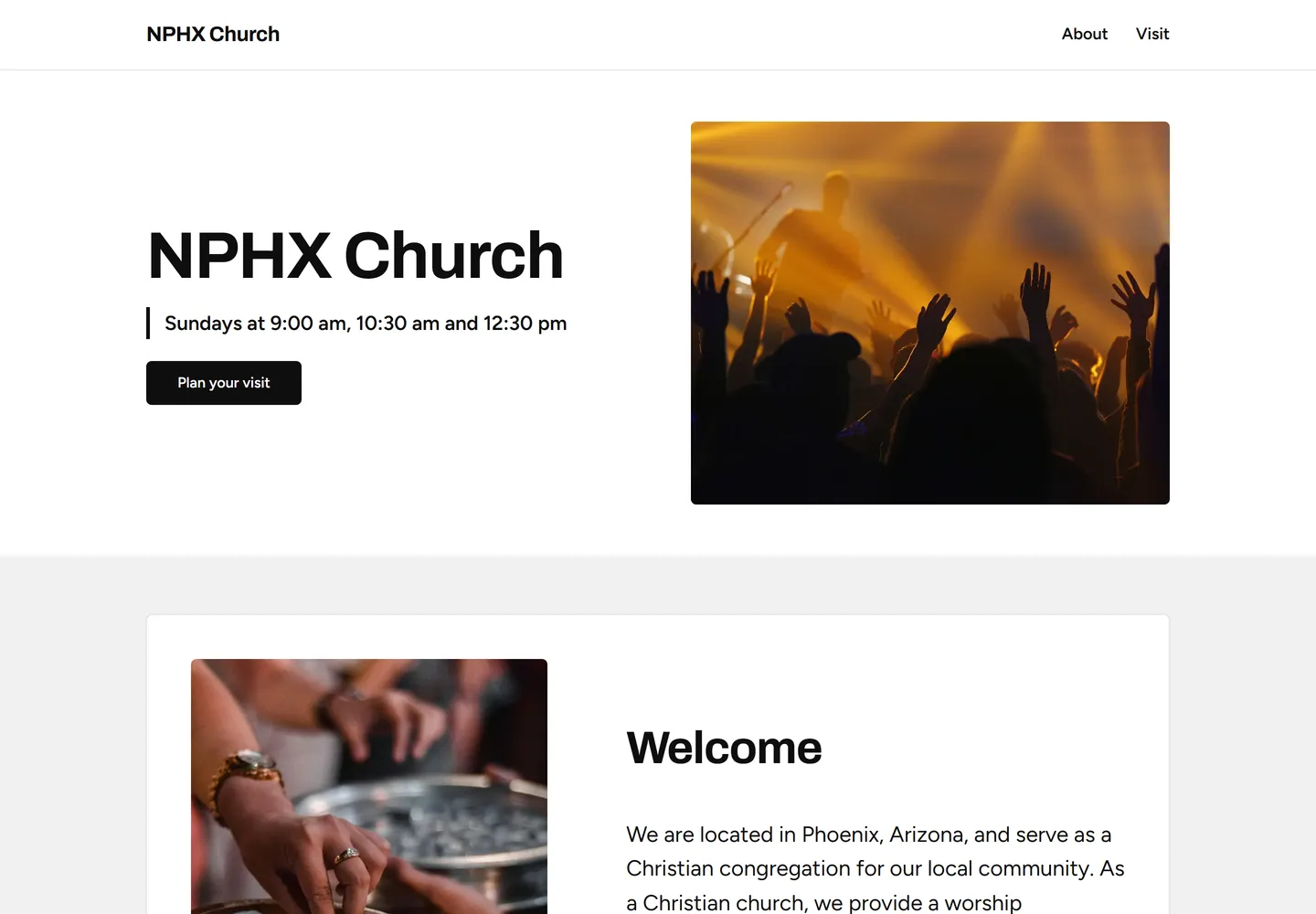Contemporary template on NPHX Church