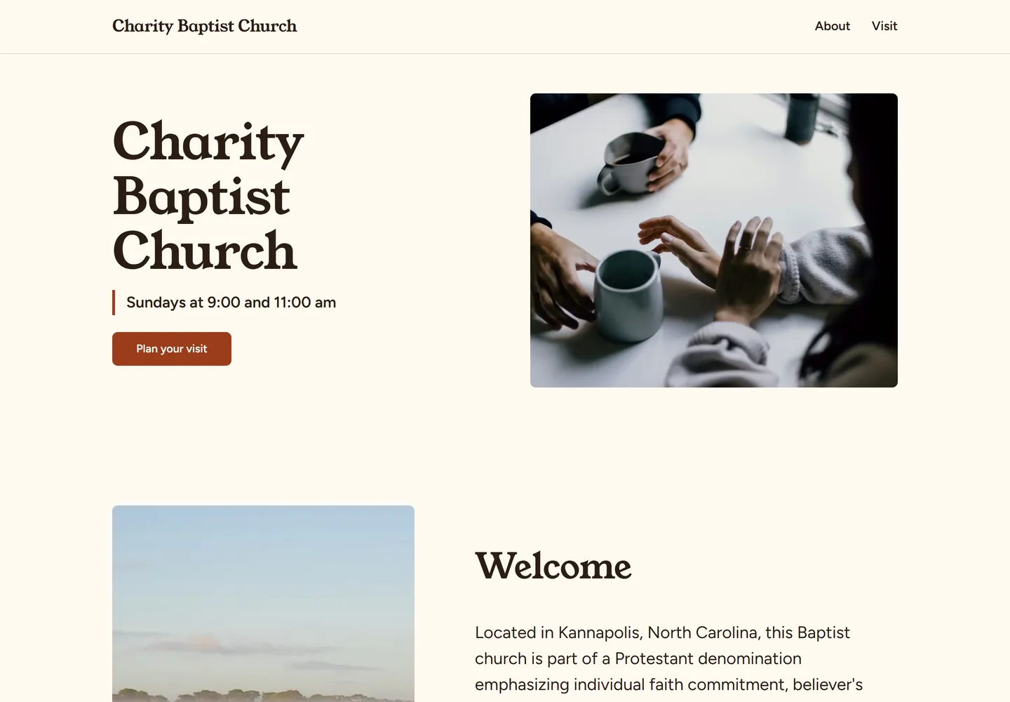 Hearth template on Charity Baptist Church