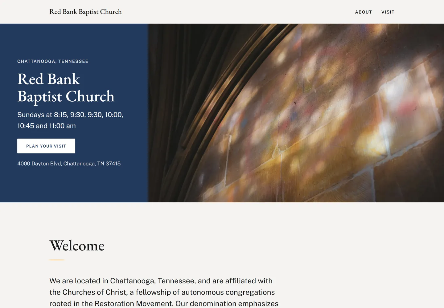 Red Bank Baptist Church - Split Info template